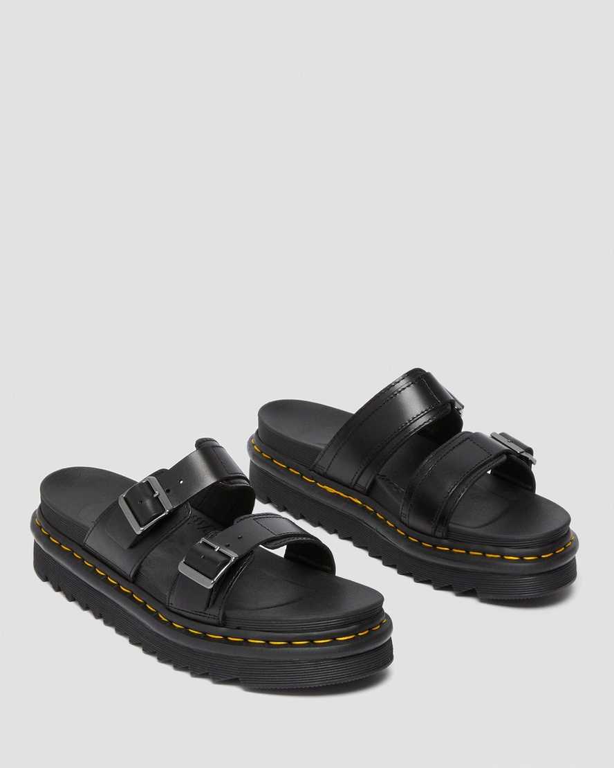 sorte dr martens myles brando buckle herre slidesandaler