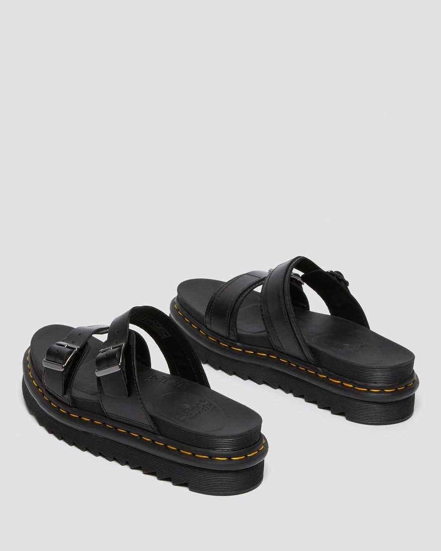 sorte dr martens myles brando buckle herre slidesandaler