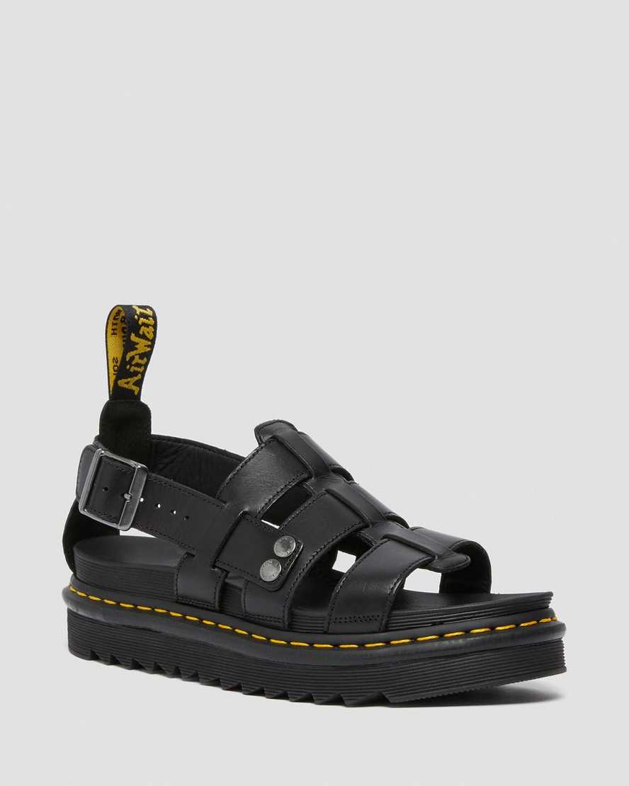 sorte dr martens terry herre sandaler med rem