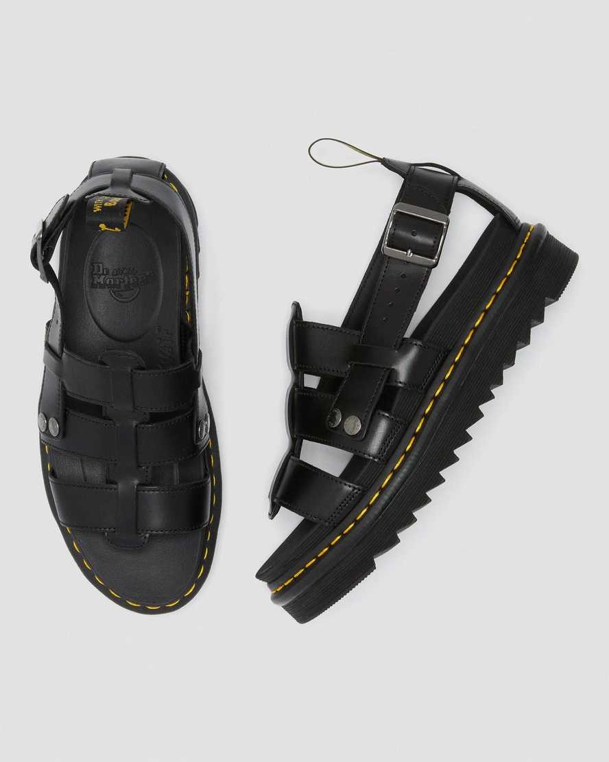 sorte dr martens terry herre sandaler med rem