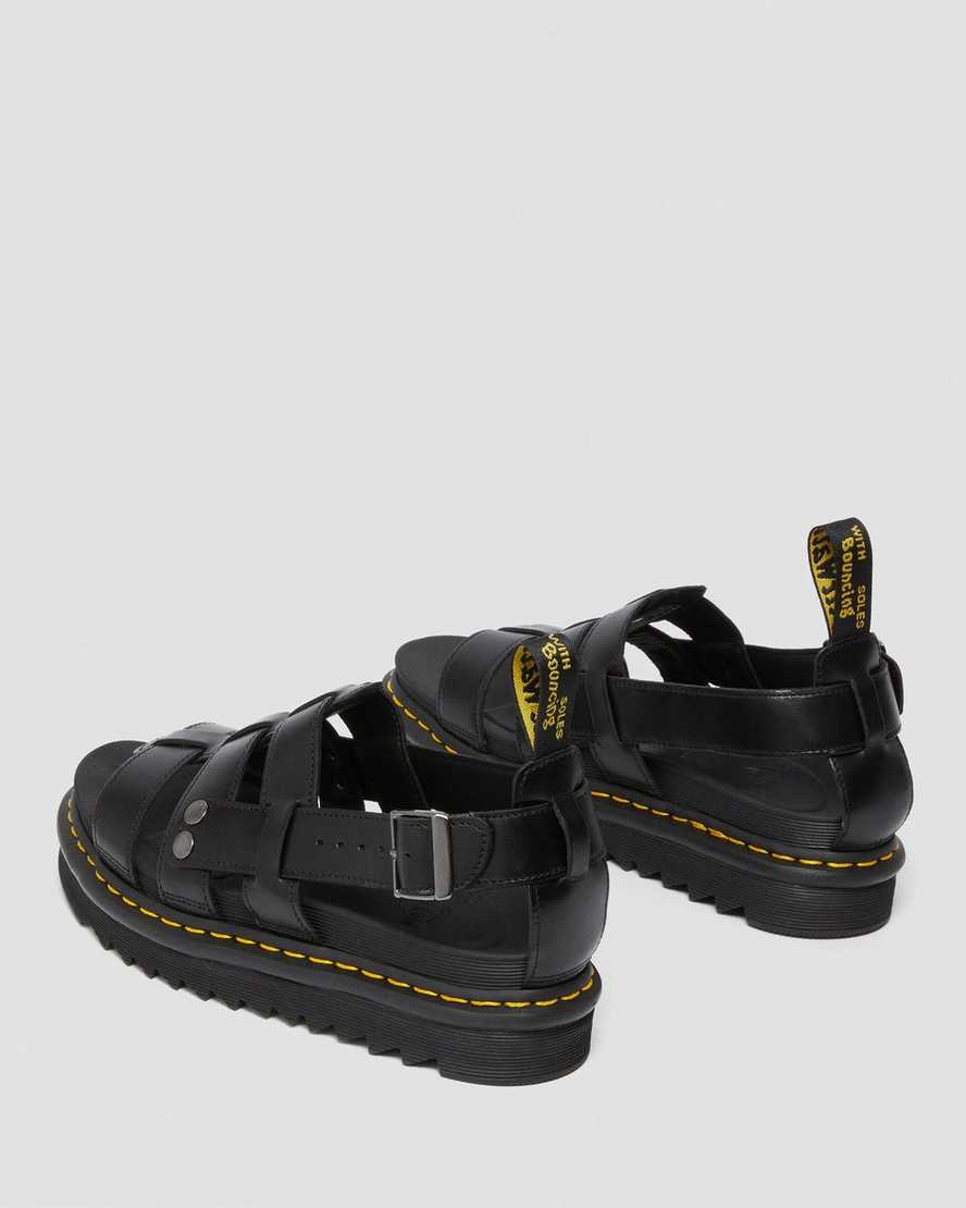 sorte dr martens terry herre sandaler med rem