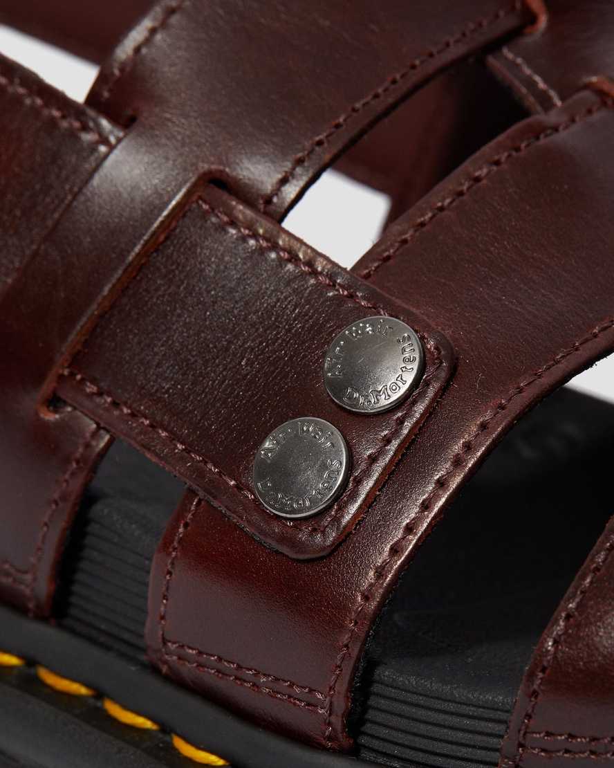 brune dr martens terry herre sandaler med rem