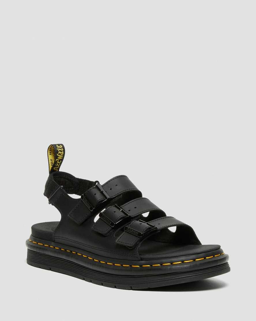 sorte dr martens soloman herre sandaler med rem