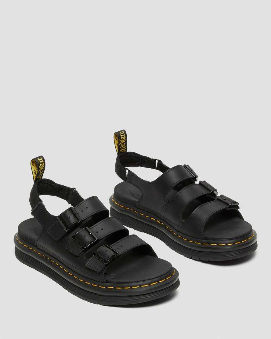 sorte dr martens soloman herre sandaler med rem