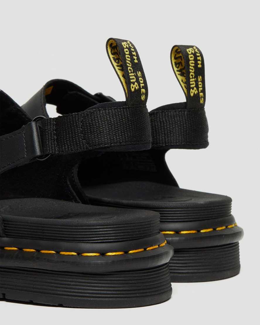 sorte dr martens soloman herre sandaler med rem