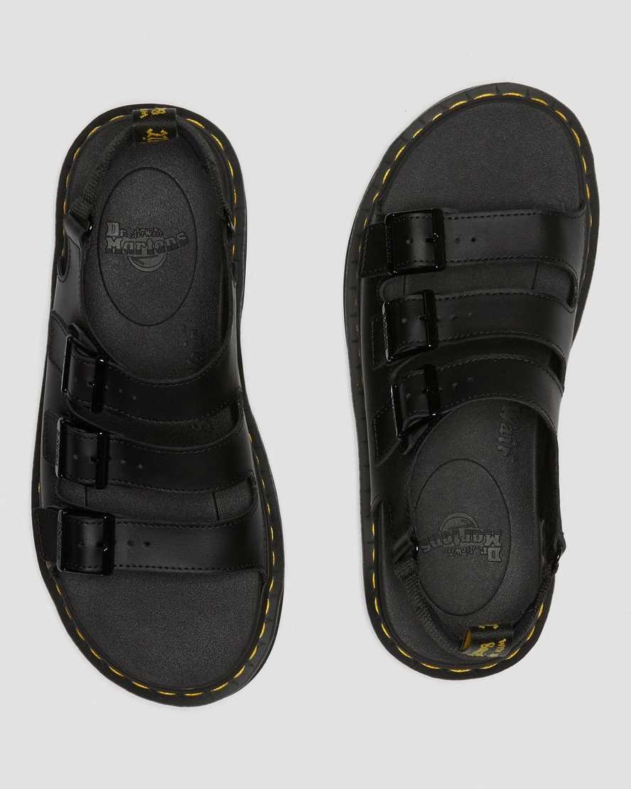 sorte dr martens soloman herre sandaler med rem