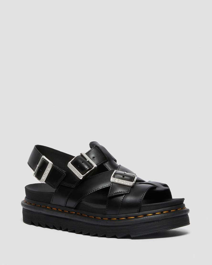 sorte dr martens terry ii herre sandaler med rem