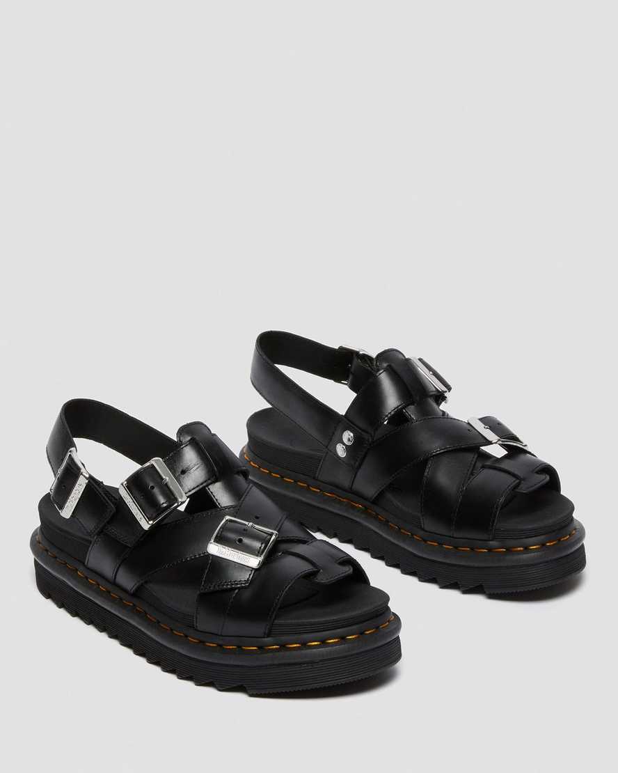 sorte dr martens terry ii herre sandaler med rem