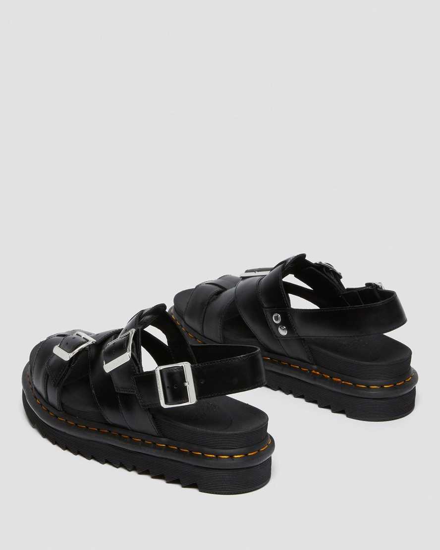 sorte dr martens terry ii herre sandaler med rem