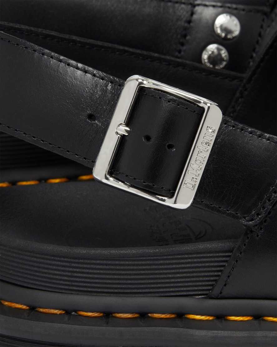 sorte dr martens terry ii herre sandaler med rem