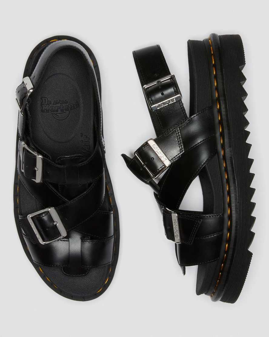 sorte dr martens terry ii herre sandaler med rem