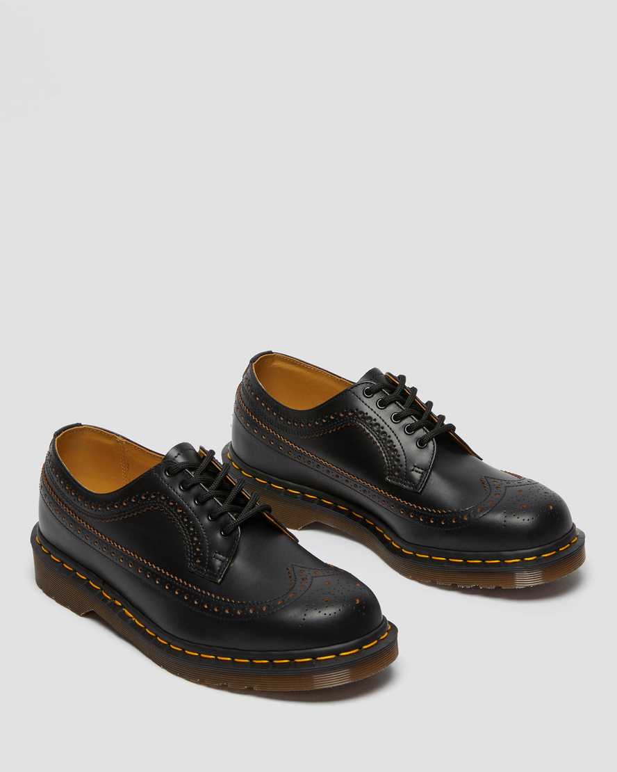 sorte dr martens 3989 vintage made in england herre brogue sko