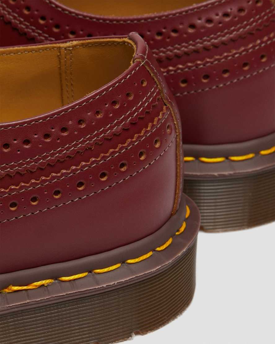 røde dr martens 3989 vintage made in england herre brogue sko
