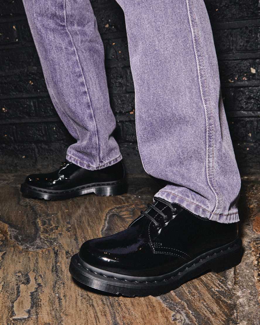 sorte dr martens 1461 mono patent herre casual sko