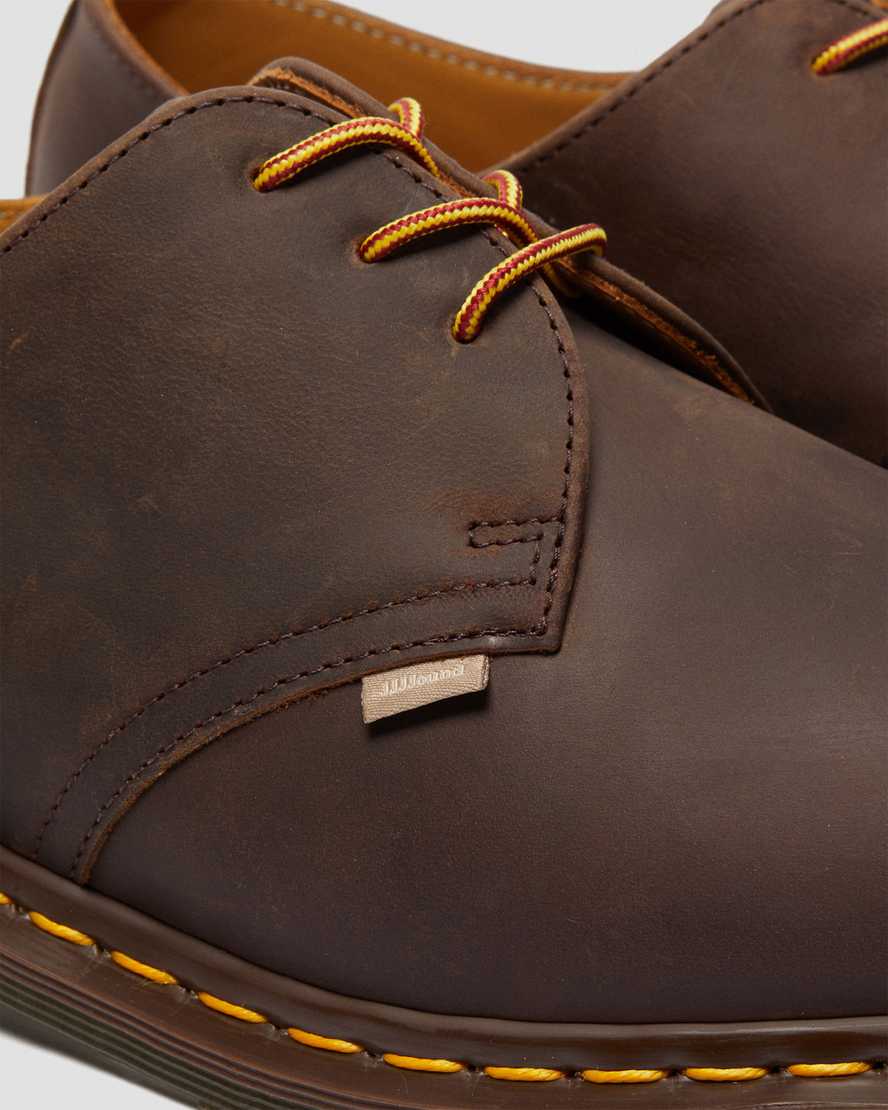 brune dr martens archie ii jjjjound crazy horse herresko med snørebånd