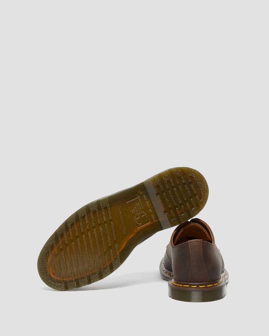 brune dr martens archie ii jjjjound crazy horse herresko med snørebånd