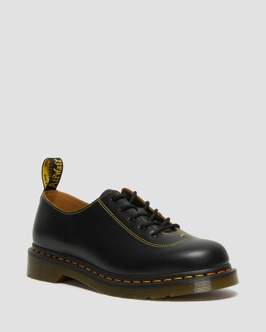 sorte dr martens glyndon vintage smooth herresko med snørebånd