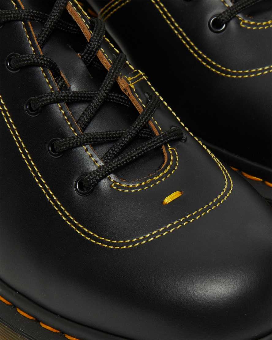 sorte dr martens glyndon vintage smooth herresko med snørebånd