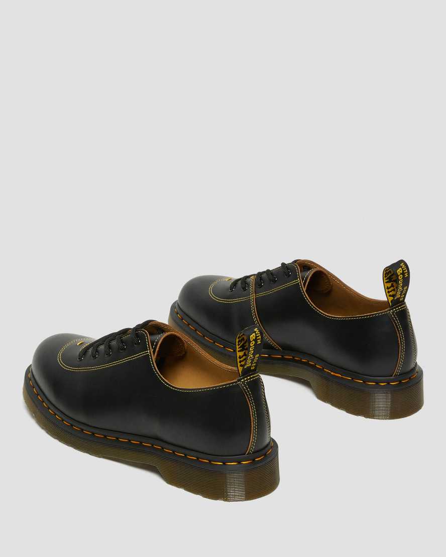 sorte dr martens glyndon vintage smooth herresko med snørebånd