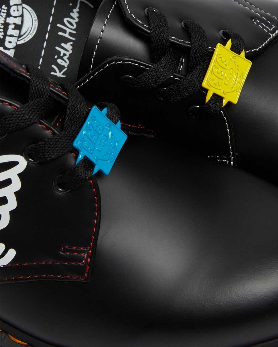dr. martens keith haring 1461 smooth oxford sko til herrer i sort