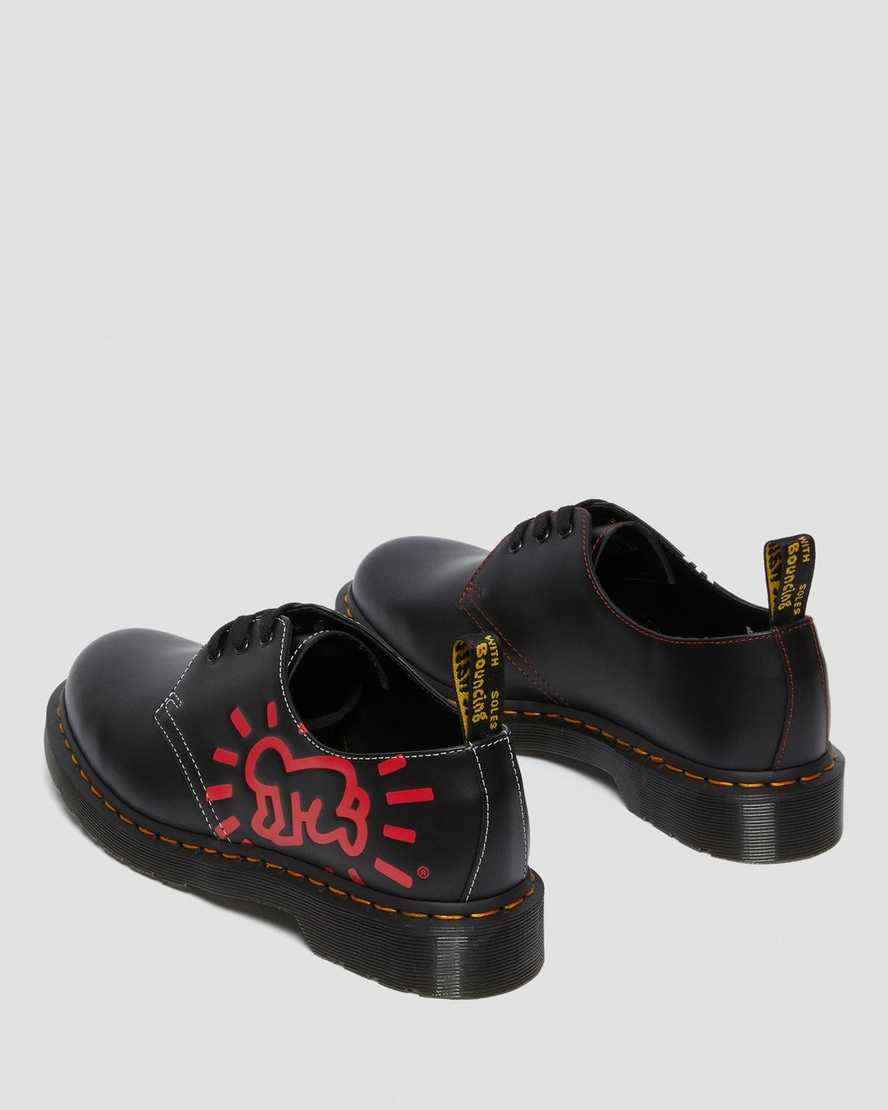 dr. martens keith haring 1461 smooth oxford sko til herrer i sort