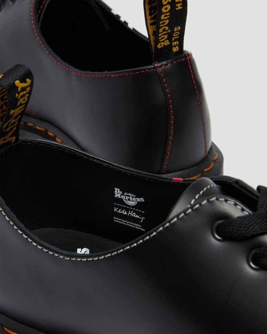 dr. martens keith haring 1461 smooth oxford sko til herrer i sort