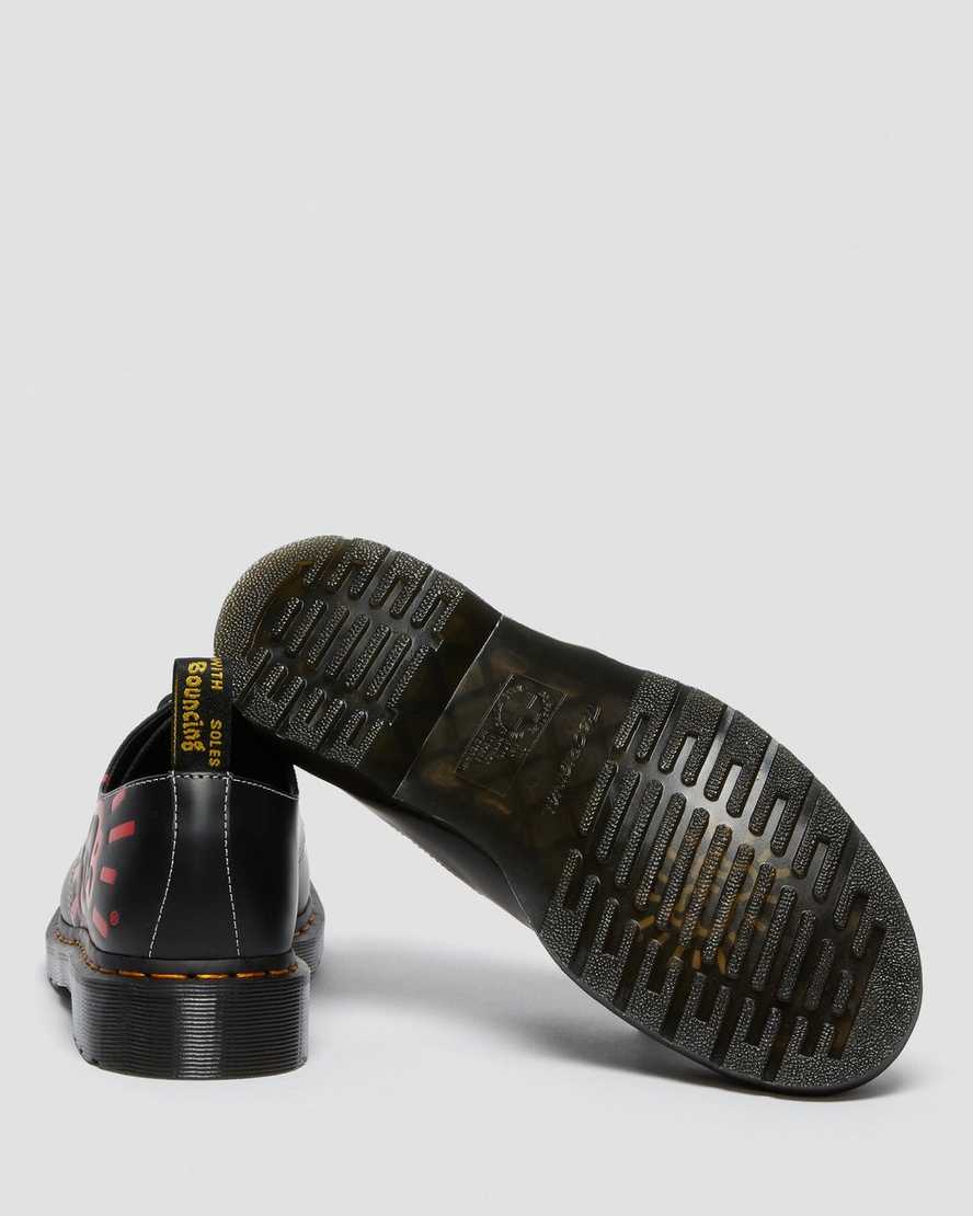 dr. martens keith haring 1461 smooth oxford sko til herrer i sort
