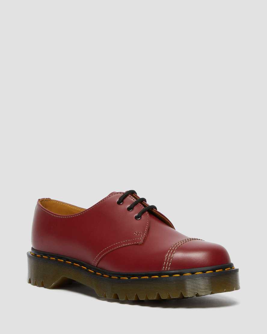 røde dr martens 1461 bex toe cap vintage herre oxford sko