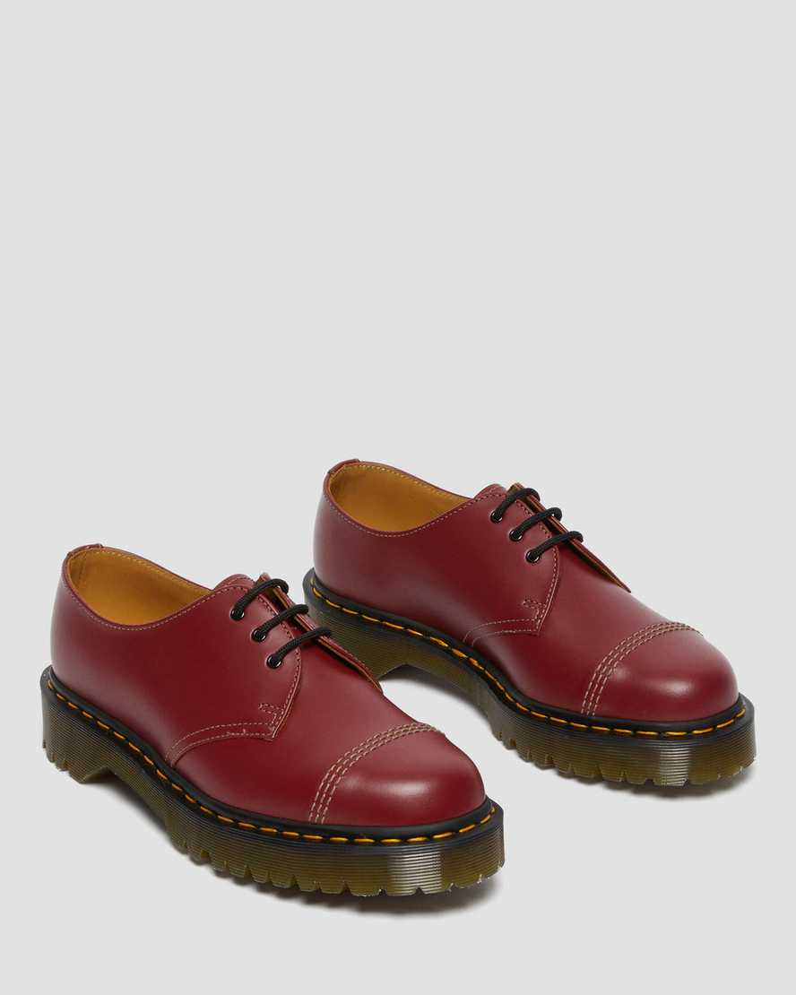 røde dr martens 1461 bex toe cap vintage herre oxford sko