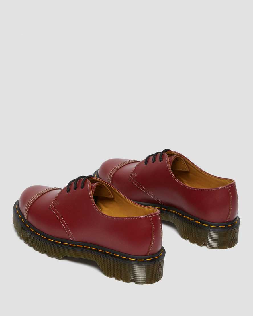 røde dr martens 1461 bex toe cap vintage herre oxford sko