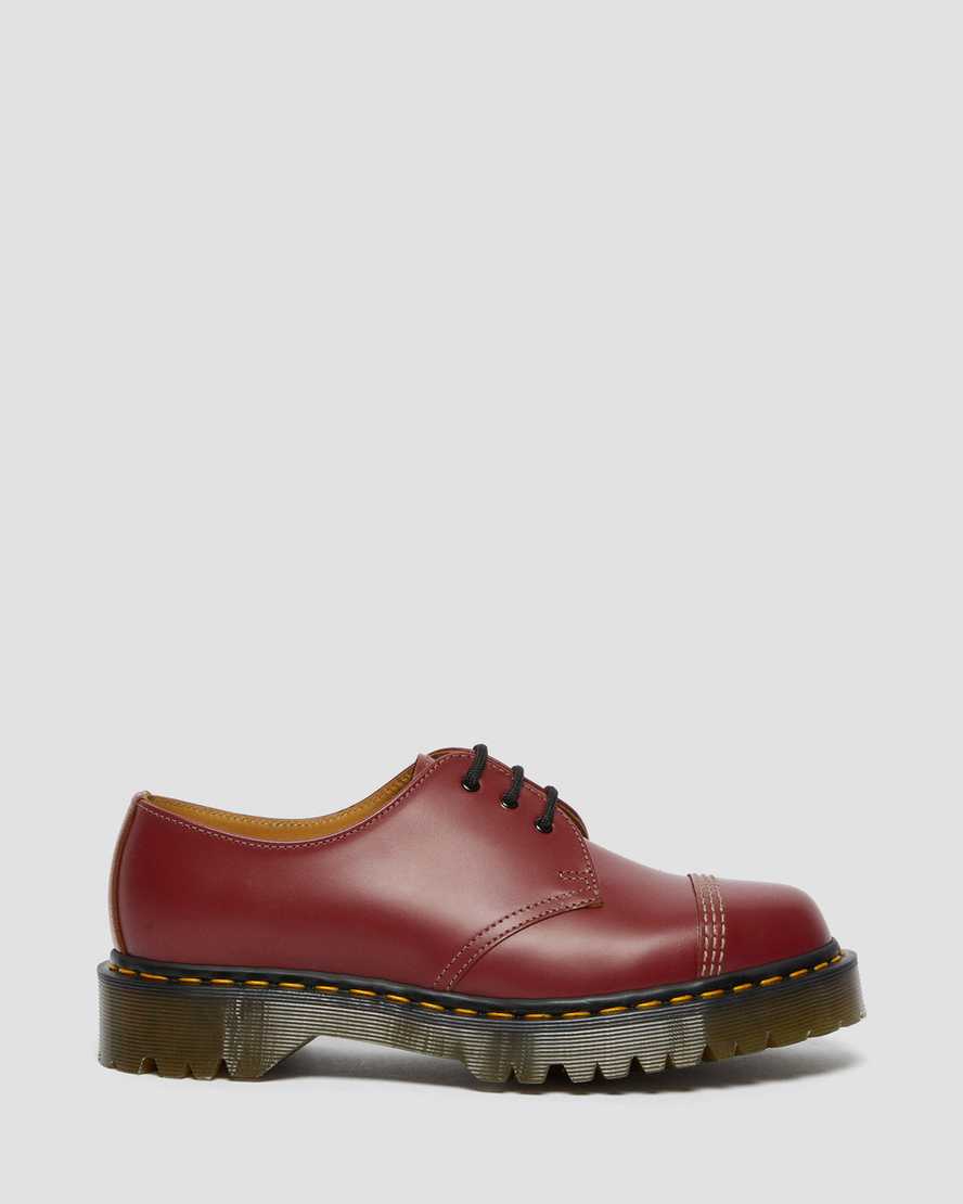 røde dr martens 1461 bex toe cap vintage herre oxford sko