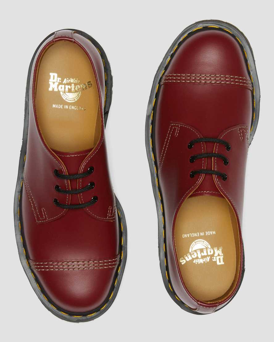 røde dr martens 1461 bex toe cap vintage herre oxford sko