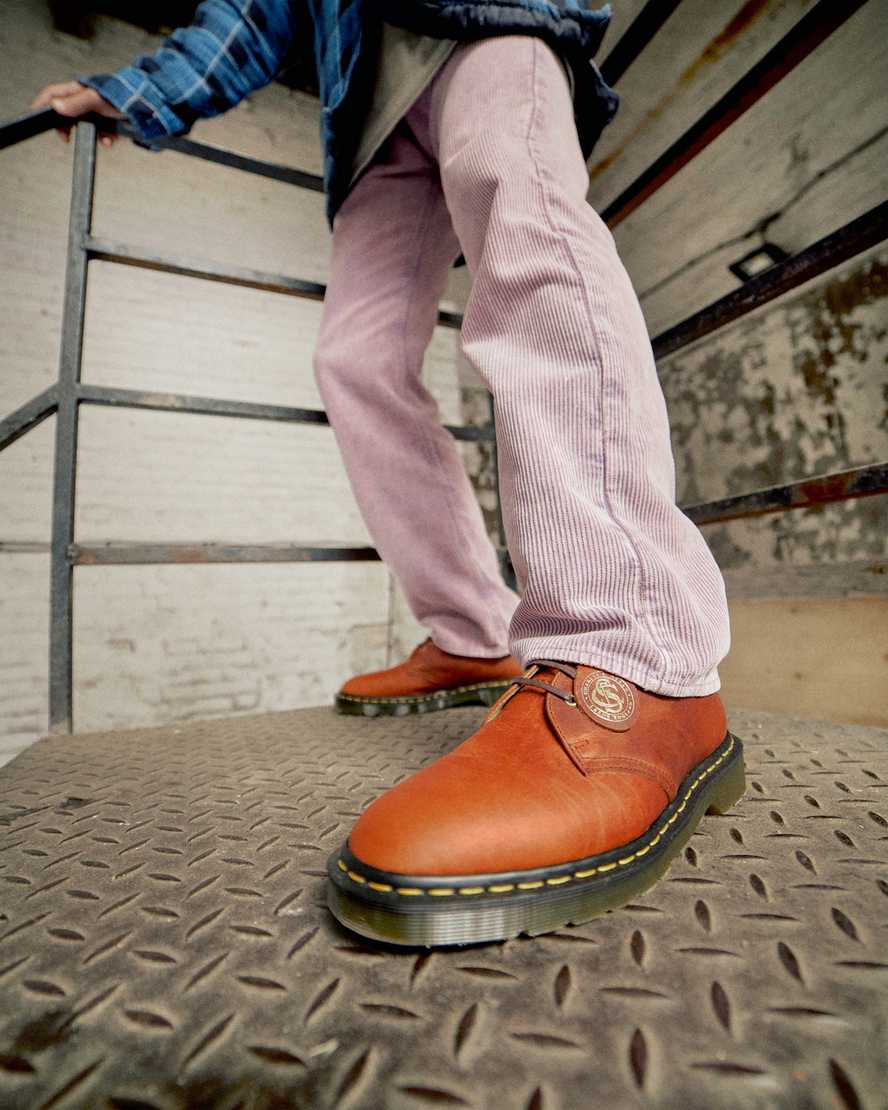brune dr martens 1461 classic oil herre oxford sko