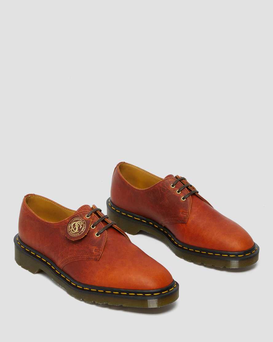 brune dr martens 1461 classic oil herre oxford sko