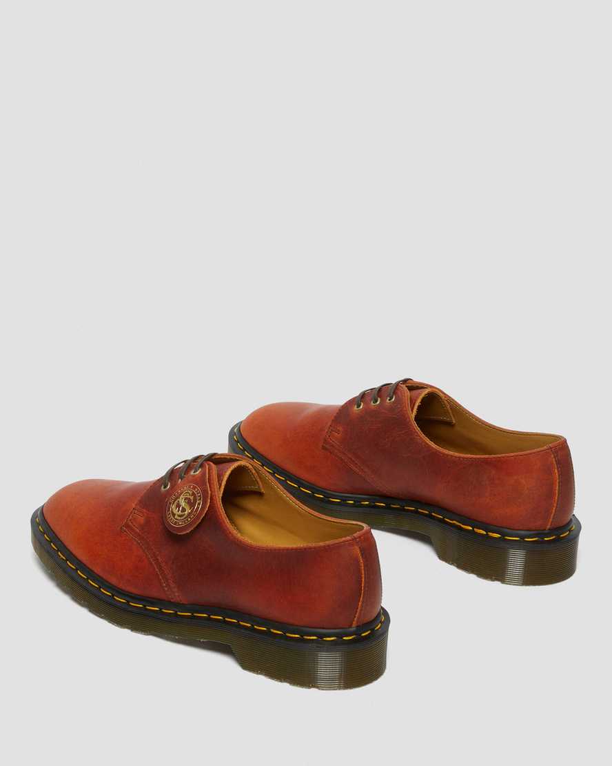 brune dr martens 1461 classic oil herre oxford sko