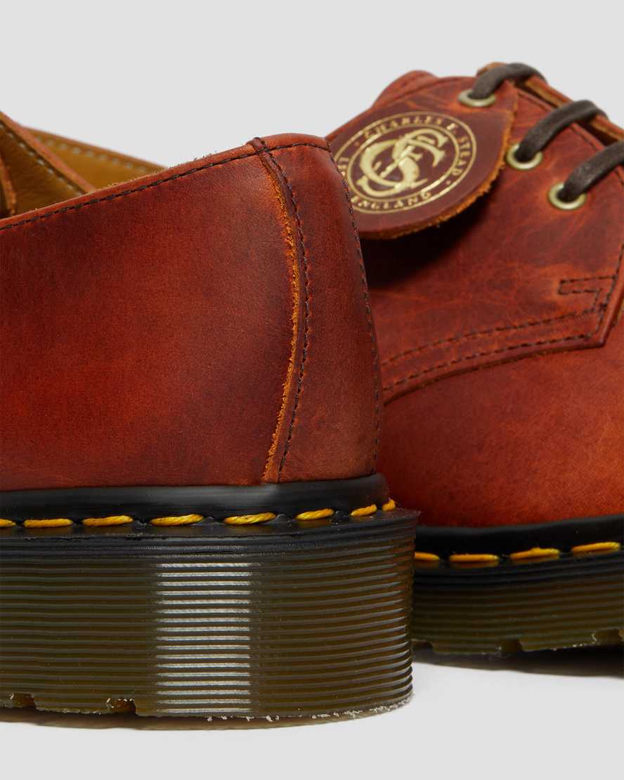 brune dr martens 1461 classic oil herre oxford sko