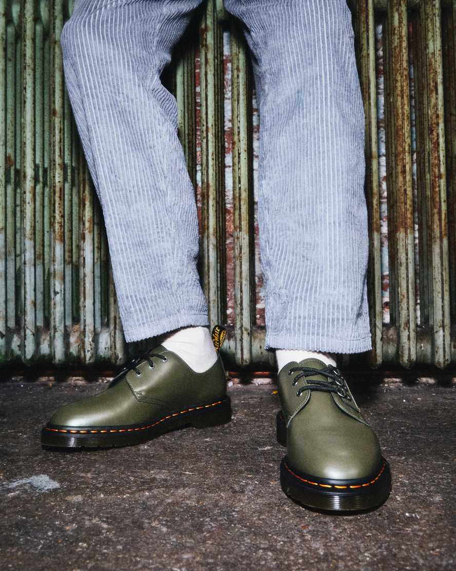 grønne dr martens 1461 verso smooth herre oxford sko