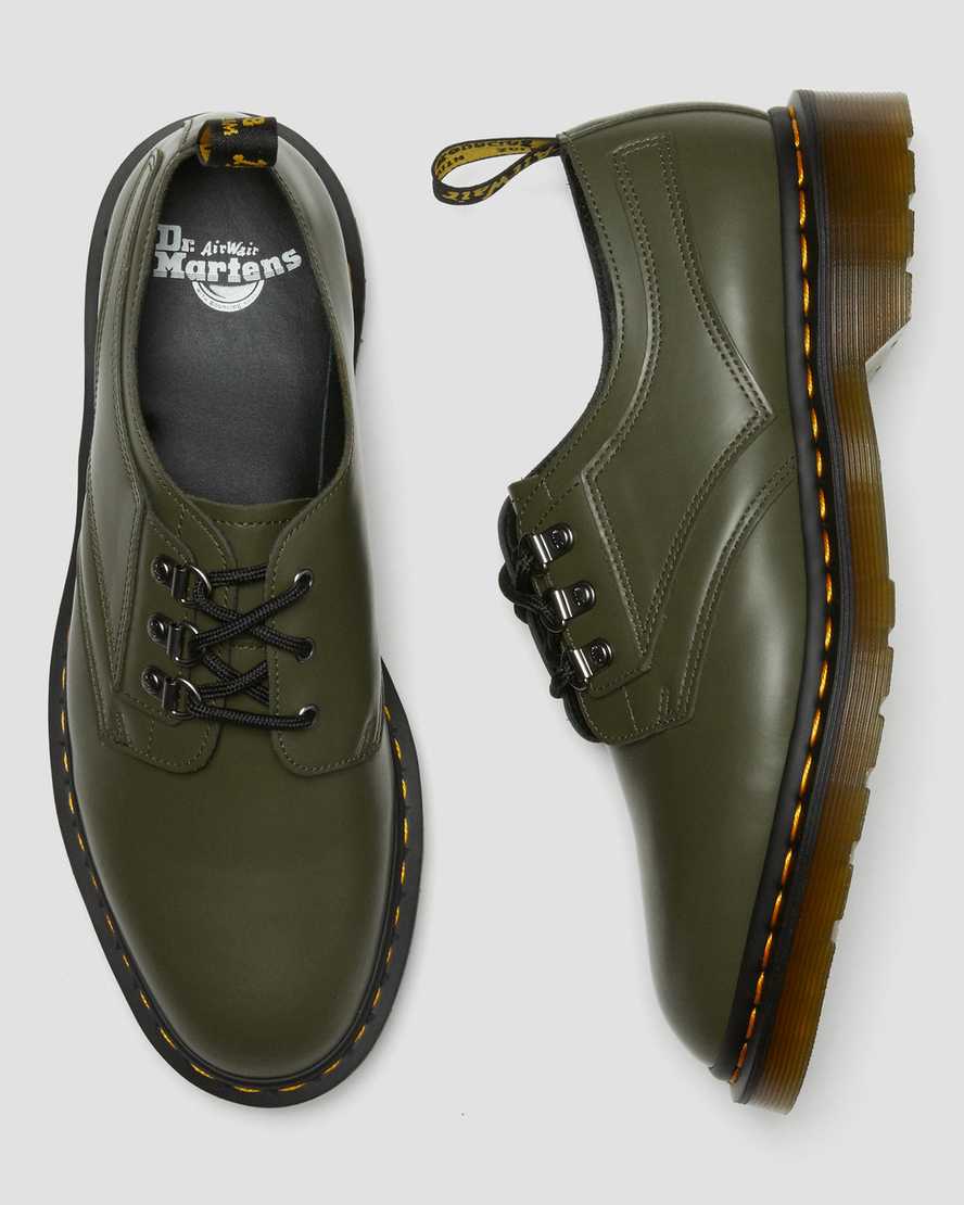 grønne dr martens 1461 verso smooth herre oxford sko
