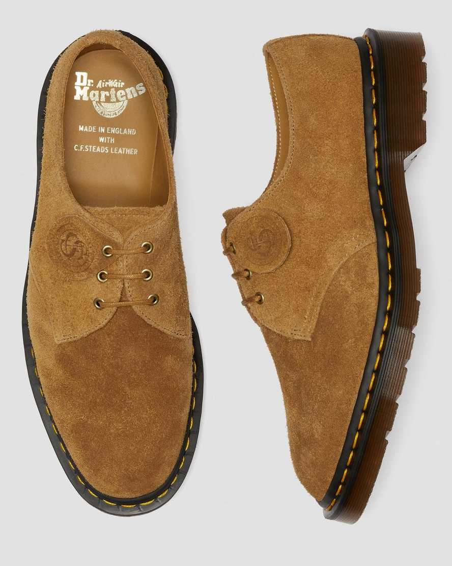 brune dr martens 1461 made in england herre oxford sko