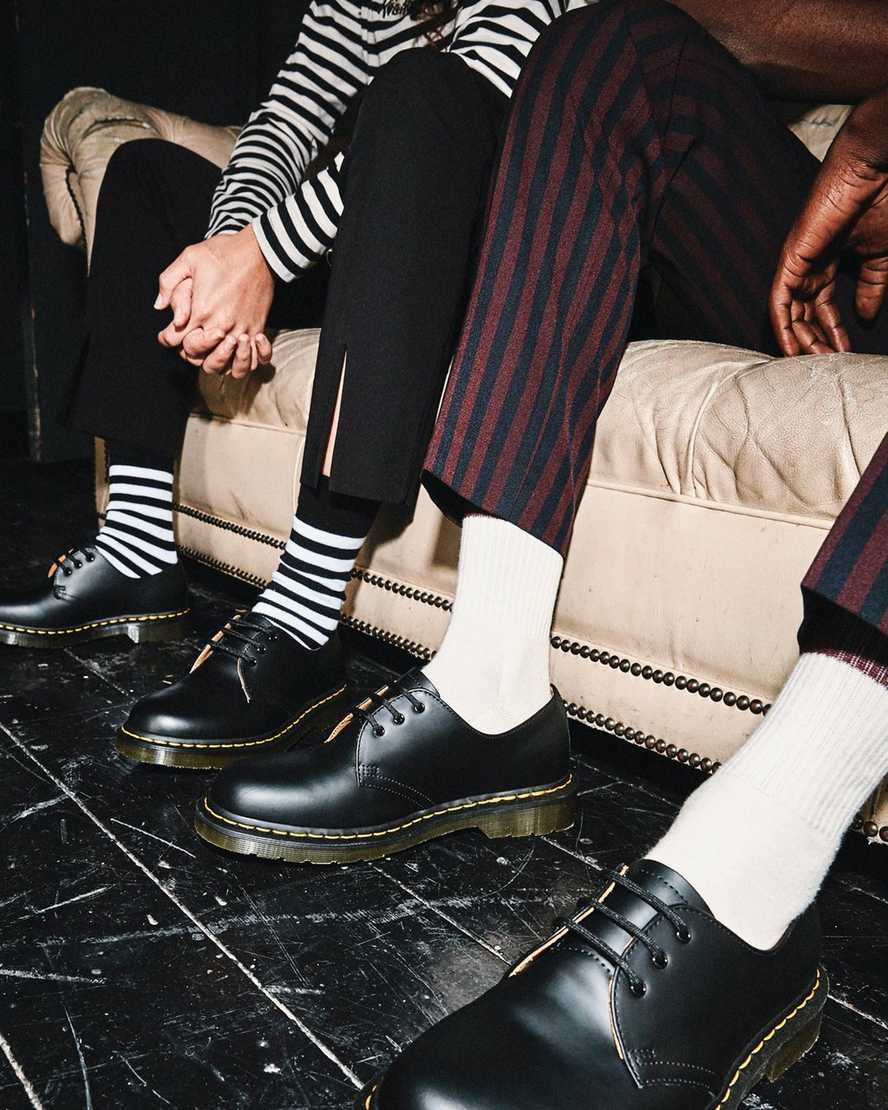 sorte dr martens 1461 smooth herre oxford sko