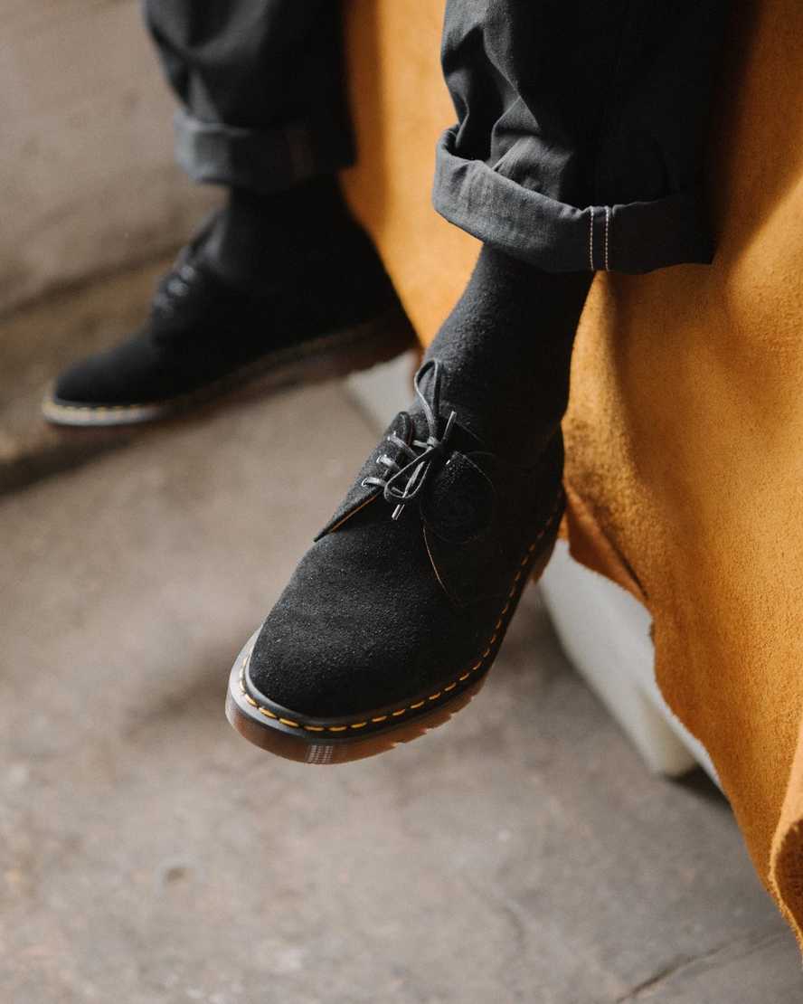 sorte dr martens 1461 made in england herre oxford sko