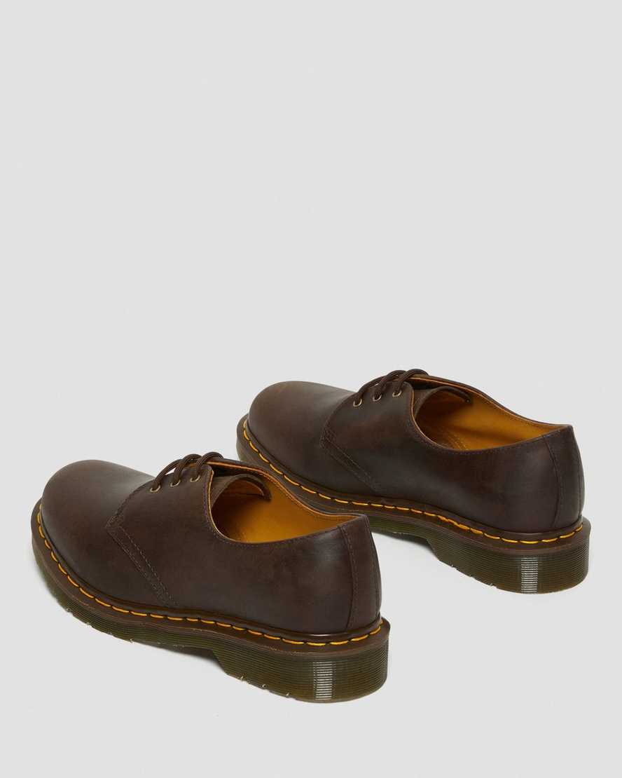 brune dr martens 1461 crazy horse oxfordsko til herrer