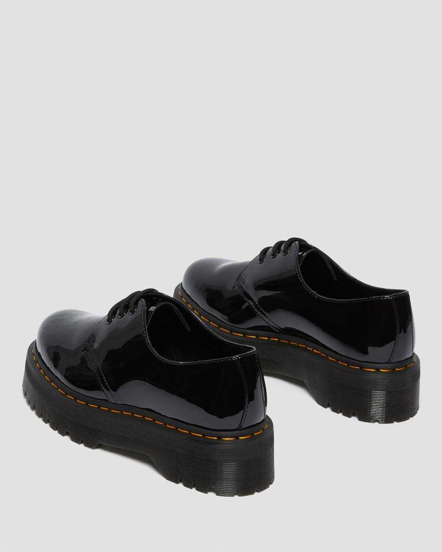 sorte dr martens 1461 patent platform oxford sko til herrer