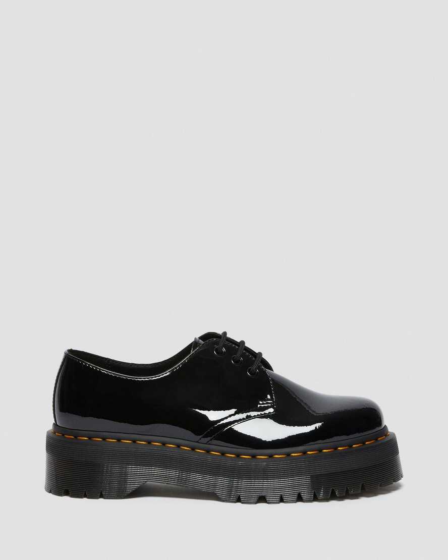 sorte dr martens 1461 patent platform oxford sko til herrer