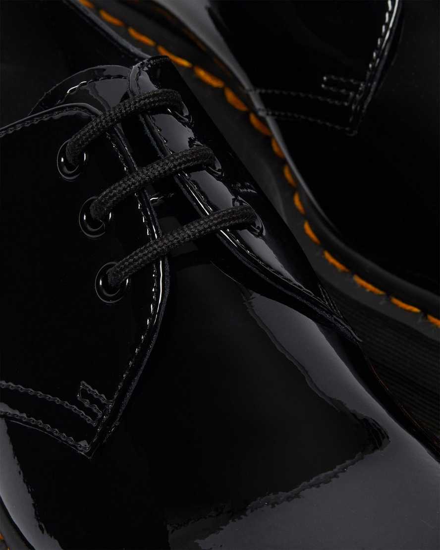 sorte dr martens 1461 patent platform oxford sko til herrer