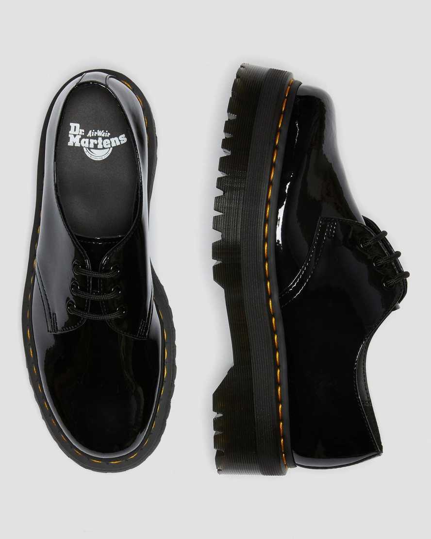 sorte dr martens 1461 patent platform oxford sko til herrer