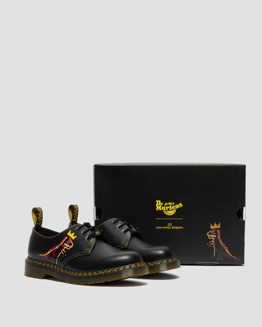 sorte dr martens 1461 basquiat herre oxford sko