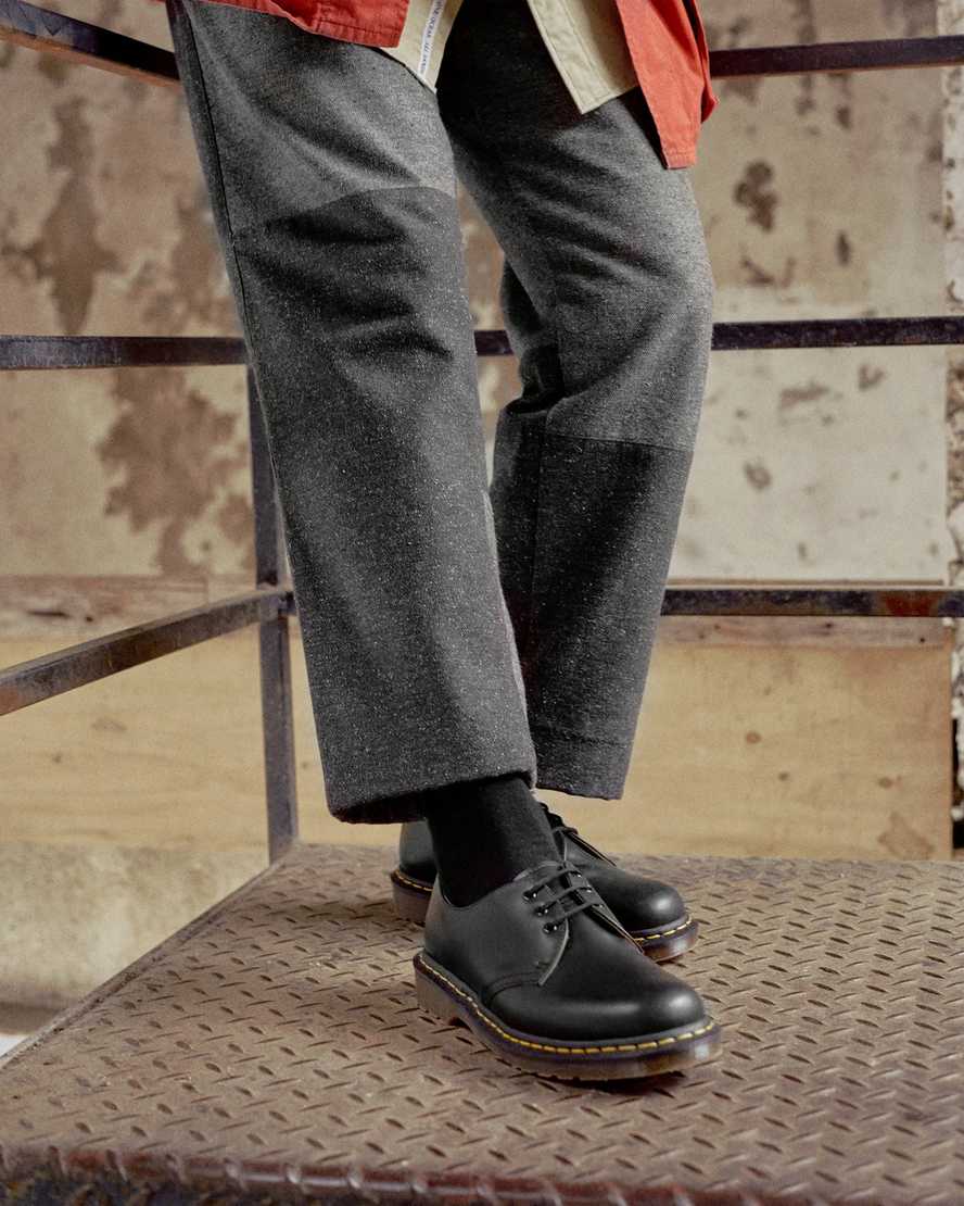 sorte dr martens 1461 vintage made in england herre oxford sko