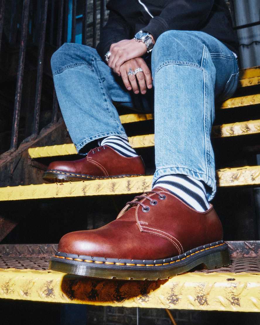 brune dr martens 1461 abruzzo herre oxfordsko