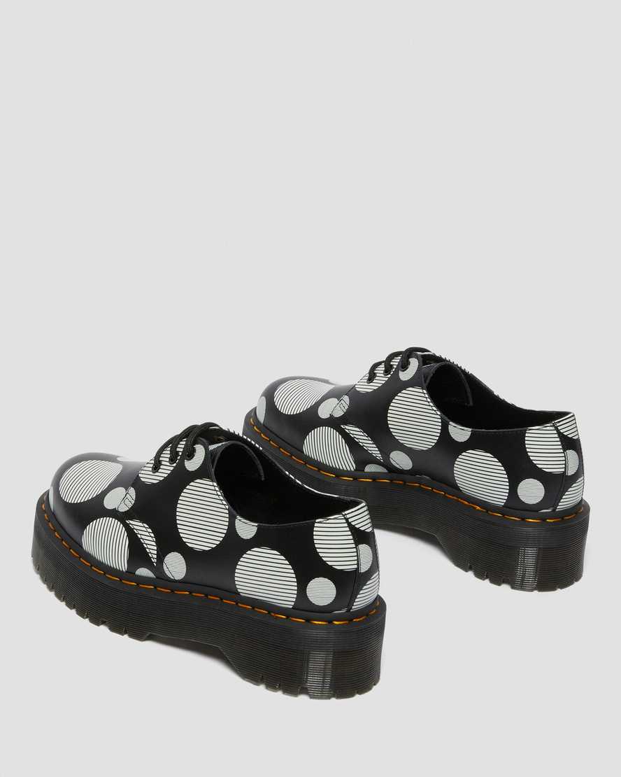 sorte dr martens 1461 polka dot smooth herre platformsko